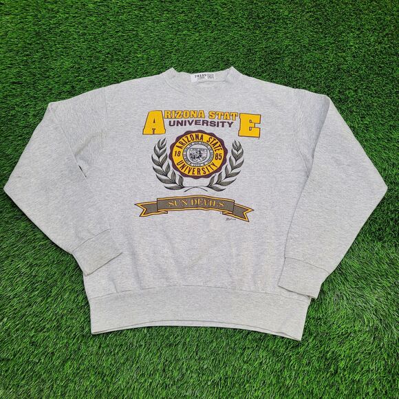 Vintage 80s Arizona State Sweatshirt L/XL 22x26 Gray - Picture 1 of 13